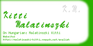 kitti malatinszki business card